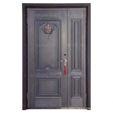 France Craftsman Cast Aluminum Bulletproof  Single Double Door Main Front Entrance Security Steel Door For Villa